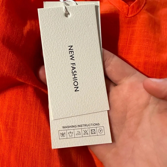 New Fashion boho women's blouse size XL bright orange - Picture 4 of 4